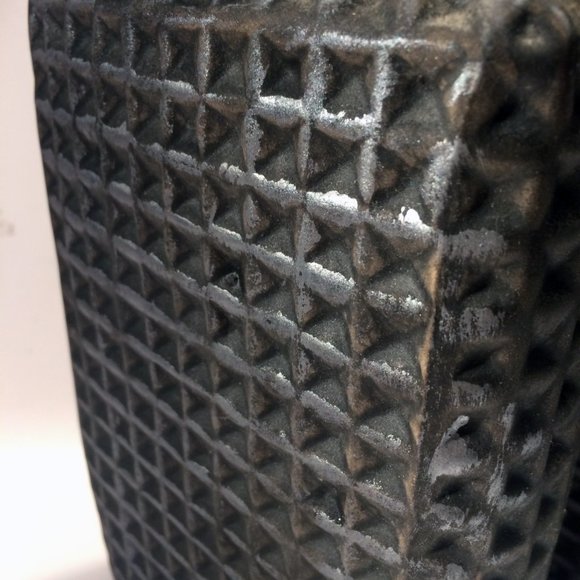 Matching set Pottery Vases Textured Clay over Glass Elements - Picture 4 of 6